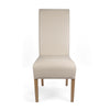 Shankar Ivory Leather Match Roll Back Dining Chair