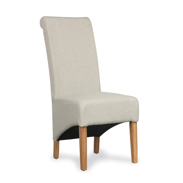 Shankar Cappuccino Herringbone Plain Roll Back Dining Chair