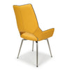 Shankar Medallion Yellow Leather Match Swivel Dining Chair