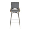 Shankar Graphite Grey Leather Match Swivel Bar Chair