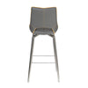 Shankar Graphite Grey Leather Match Swivel Bar Chair