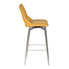 Shankar Medallion Yellow Leather Match Swivel Bar Chair