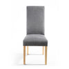 Shankar Steel Grey Linen Effect Wave Back Dining Chair