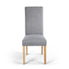 Shankar Silver Grey Linen Effect Wave Back Dining Chair