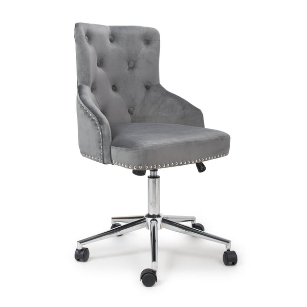 Hawksmoor Rocco Brushed Velvet Grey Office Chair