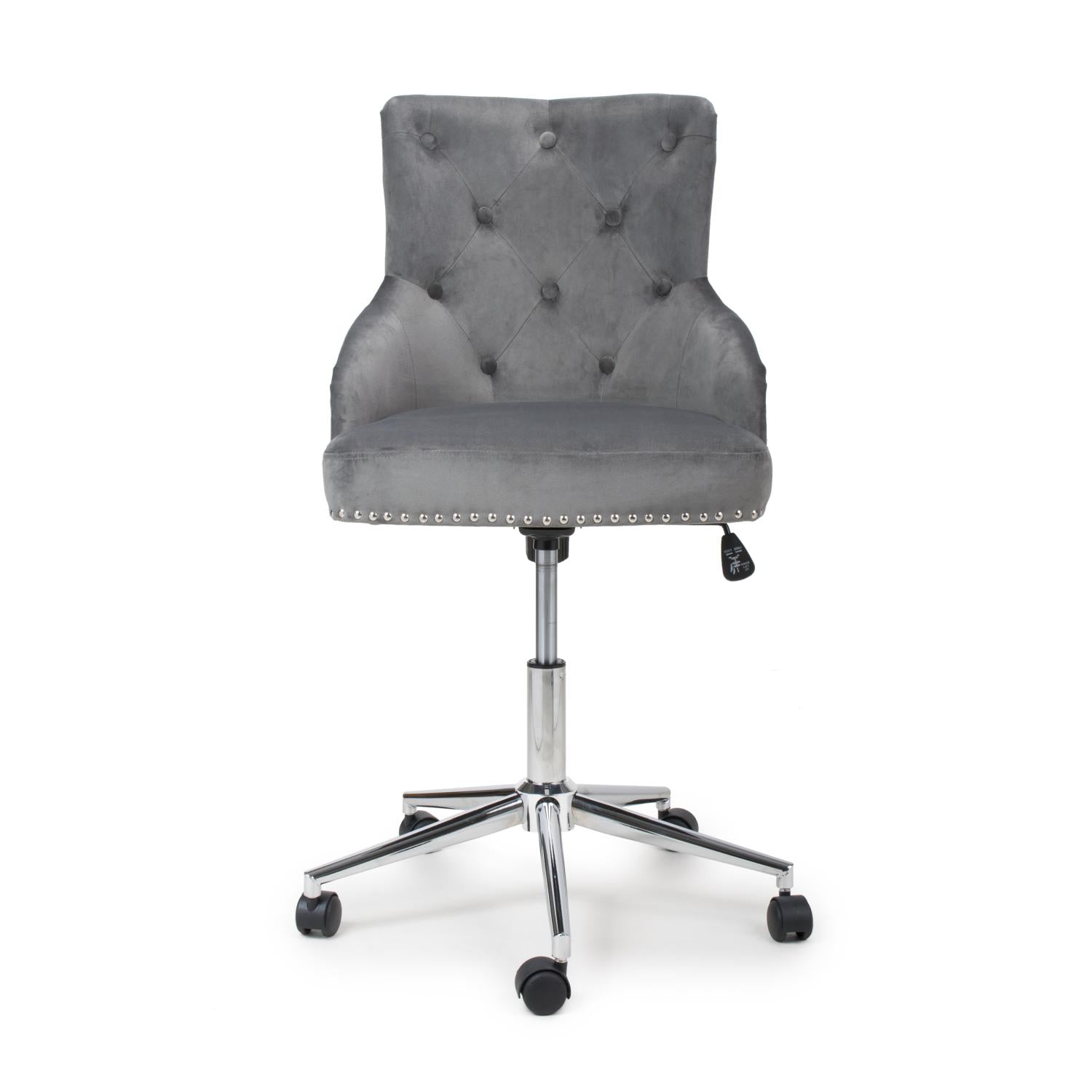 Hawksmoor Rocco Brushed Velvet Grey Office Chair