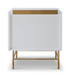 Gillmore Space Alberto Two Drawer Narrow Chest White With Brass Accent