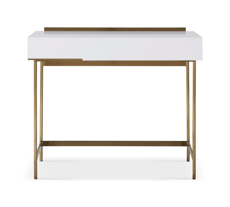 Gillmore Space Alberto Dressing Table White With Brass Accent