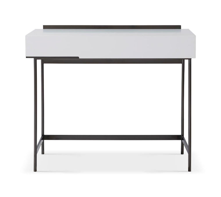 Gillmore Space Alberto Dressing Table White With Dark Chrome Accent