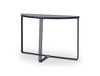 Gillmore Space Finn Demi Lune Console Table Dark Oak Top & Black Frame