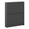 Axton Choctaw Shoe Cabinet With 2 Tilting Doors And 1 Layer In Matt Black