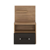 Axton Harding 1 Drawer Bedside With Open Shelf (RH) In Stirling Oak With Matt Black Fronts