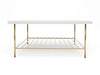 Gillmore Space Alberto Square Coffee Table White With Brass Accent