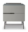 Gillmore Space Alberto Two Drawer Narrow Chest Grey With Dark Chrome Accent