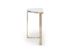 Gillmore Space Finn Demi Lune Console Table White Marble Top & Brass Frame