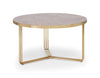 Gillmore Space Finn Small Circular Coffee Table Dark Stone Top & Brass Frame