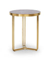 Gillmore Space Finn Circular Side Table Dark Stone Top & Brass Frame