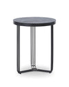 Gillmore Space Finn Circular Side Table Dark Oak Top & Black Frame