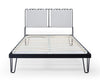 Gillmore Space Finn King Bed Silver Upholstered & Black Frame