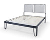 Gillmore Space Finn King Bed Silver Upholstered & Black Frame