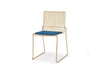 Gillmore Space Finn Stacking Dining Chair Admiral Blue Upholstered & Brass Frame