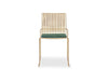 Gillmore Space Finn Stacking Dining Chair Conifer Green Upholstered & Brass Frame