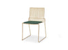 Gillmore Space Finn Stacking Dining Chair Conifer Green Upholstered & Brass Frame