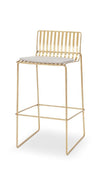 Gillmore Space Finn Bar Stool Natural Upholstered & Brass Frame