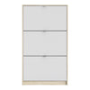 Axton Choctaw Shoe Cabinet With 3 Tilting Doors And 2 Layers In White