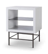 Gillmore Space Alberto Side Table White With Dark Chrome Accent