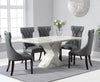 Allen 160cm Ivory White Marble Dining Table