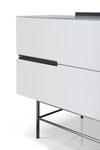 Gillmore Space Alberto Door & Drawer Combination Sideboard White With Dark Chrome Accent