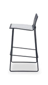 Gillmore Space Finn Bar Stool Silver Upholstered & Black Frame