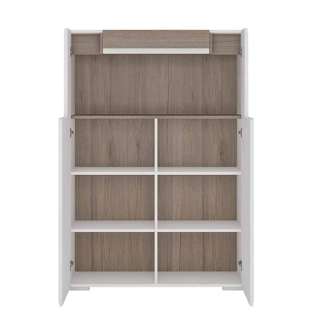 Axton Bronxdale Low 2 Door Cabinet With Open Shelf (inc. Plexi Lighting)