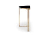 Gillmore Space Finn Demi Lune Console Table Black Glass Top & Brass Frame