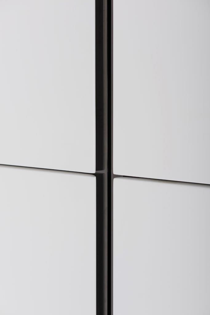 Gillmore Space Alberto Wardrobe White With Dark Chrome Accent