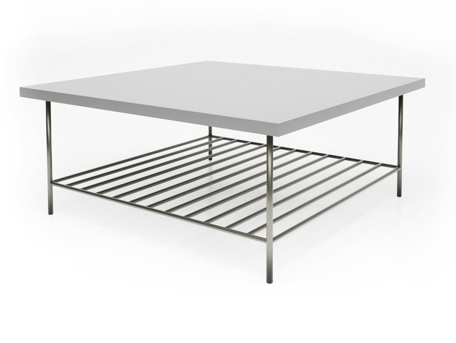 Gillmore Space Alberto Square Coffee Table Grey With Dark Chrome Accent