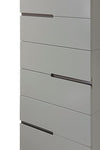 Gillmore Space Alberto Six Drawer Tall Narrow Chest Grey With Dark Chrome Accent