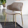 Mayfield Worrall Taupe Dining Chair Gold Legs (Pair)