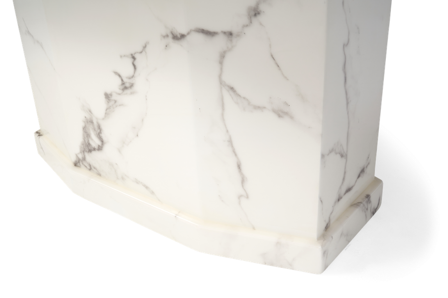 Como 160cm Ivory White Marble Dining Table