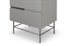 Gillmore Space Alberto Six Drawer Tall Narrow Chest Grey With Dark Chrome Accent