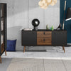 Axton Longwood Sideboard 2 Doors + 2 Drawers In Matt Black Walnut