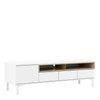 Axton Blauzes TV Unit 3 Drawers 1 Door in White and Oak