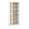 Axton Blauzes Display Cabinet Glazed 2 Doors in White and Oak