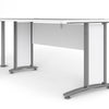 Axton Trinity Desk 150 cm In White With Silver Grey Steel Legs