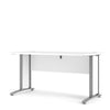 Axton Trinity Desk 150 cm In White With Silver Grey Steel Legs