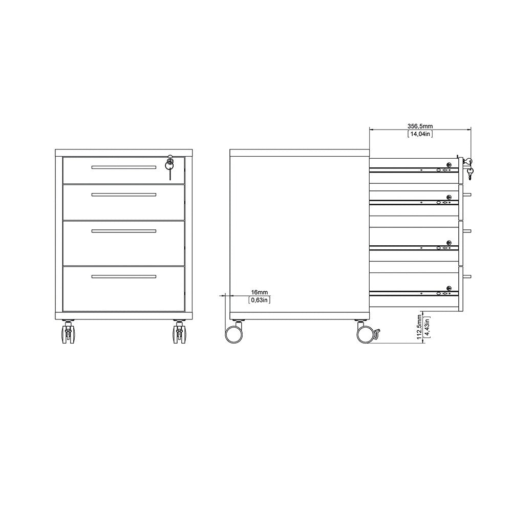 Axton Trinity Prima Mobile Cabinet In Oak