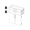 Axton Trinity Bookcase 4 Shelves with 2 Drawers and 2 Doors in White