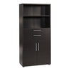 Axton Trinity Bookcase 4 Shelves with 2 Drawers and 2 Doors in Black woodgrain