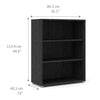 Axton Trinity Bookcase 2 Shelves in Black woodgrain